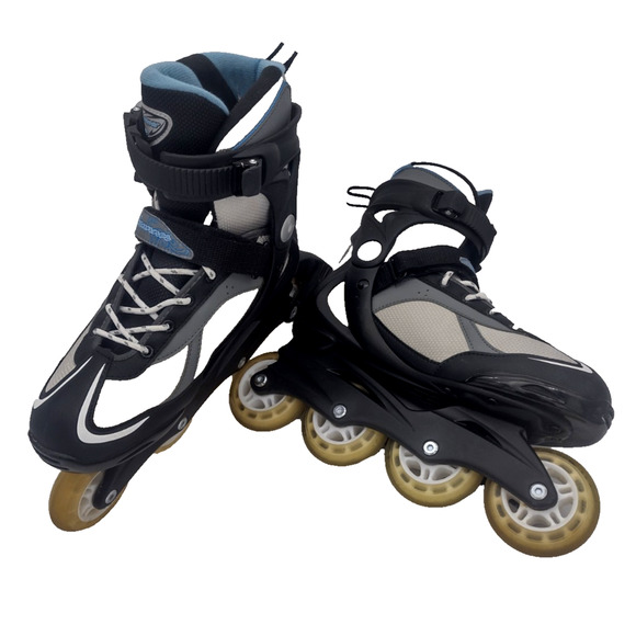 BLADERUNNER@ Pro 80 ABEC 5 Inline Skates Black Blue Gray 80mm Wheel Womens Sz 8" - Picture 5 of 8